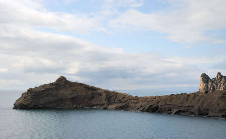 The sea and mountains.Picturesque mountains and the black sea, Crimea, Ukraine