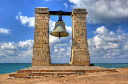 Ancient bell. During ancient times intended for the notification about an attack. Sevastopol, Crimea, Ukraine, Chersoneseの写真素材