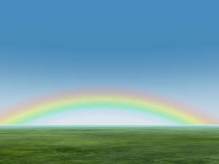 Rainbow in the sky. 3d rendering of natural effect - a rainbowの写真素材