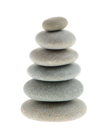 Pebble. Sea stones isolated on a white backgroundの写真素材