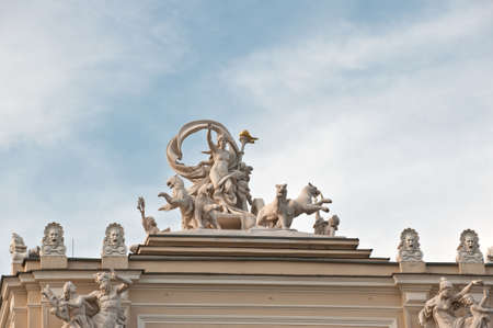 Statue of a building of an opera. Exterior opera theatre. Odessa. Ukraineの写真素材