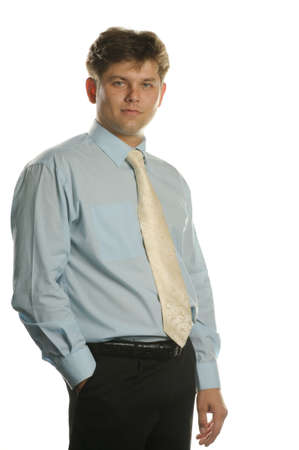 The young businessman isolated on a white background. A portrait of the man.の写真素材