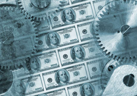 Background concept - Money power. Blue toneの写真素材