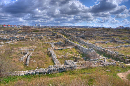 The ancient city is located on the shore of the Black Sea at the outskirts of Sevastopol on the Crimean peninsula of Ukraineの写真素材