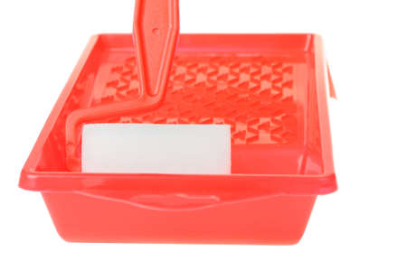 Roller for painting works. It is isolated on a white backgroundの写真素材