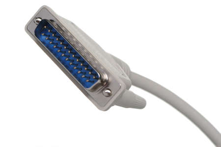 Computer cable LPT. It is isolated on a white background
