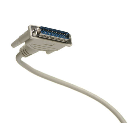 Computer cable LPT. It is isolated on a white background
