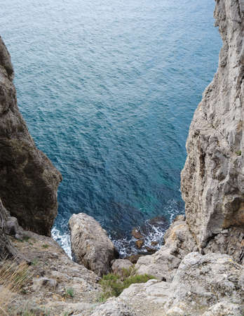 The sea and mountains.Picturesque mountains and the black sea, Crimea, Ukraineの写真素材