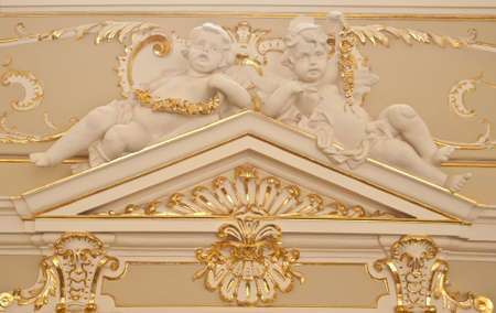 Fragment of an ornament. An interior of opera theatre. Odessa, Ukraineの写真素材