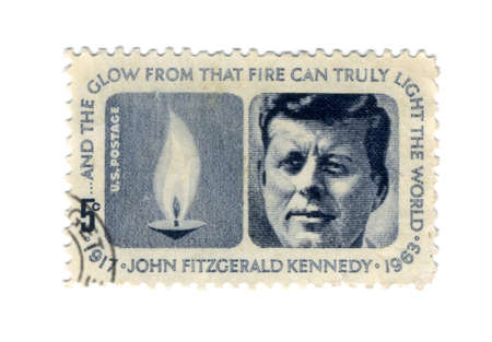 Stamp with the image of the president of USA John F Kennedyの写真素材