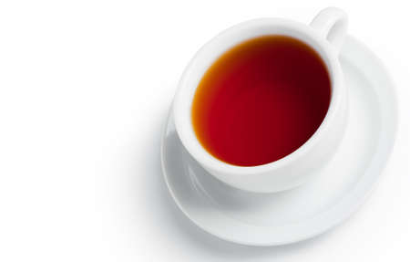 Cup of black tea. Isolated on white backgroundの写真素材