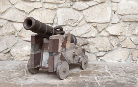 Ancient cannon for protection old castle. Lvov, Ukraineの写真素材