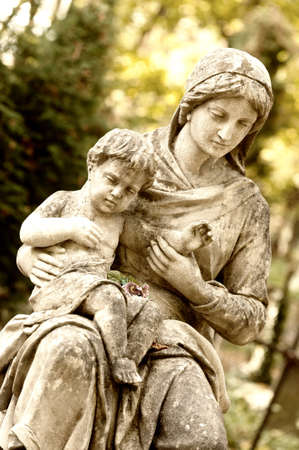 Monument of the woman with the child on a cemetery. Lychakiv Cemetery Lvov, Ukraine