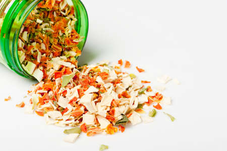 Dry spices. A set of colour dried seasonings isolated on a white backgroundの写真素材