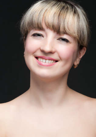 Portrait of the woman close up. The bared shoulders.の写真素材