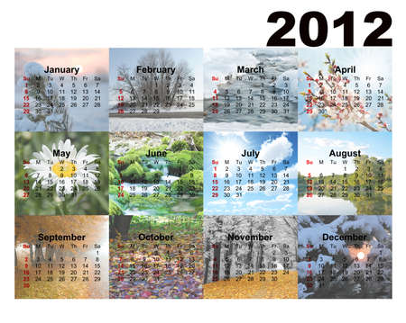 Calendar with photos seasons. 2012 yearsの写真素材