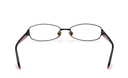 eyeglasses the rear view. Isolated on white background. Photo closeupの写真素材