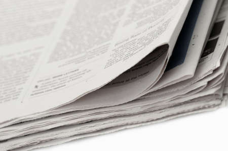 Stack of newspapers. A photo close up. Selective focusの写真素材