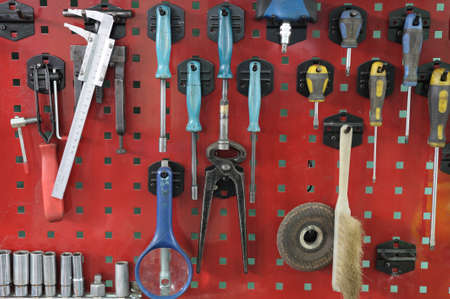 Set of the working tool at the stand. A workplace of the mechanicの写真素材