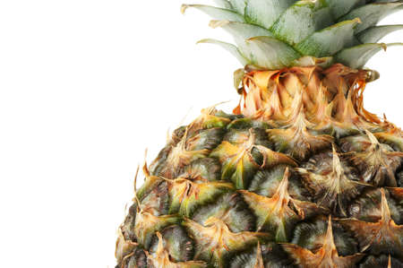 Pineapple. A detailed photo of exotic fruit. It is isolated on a white backgroundの写真素材
