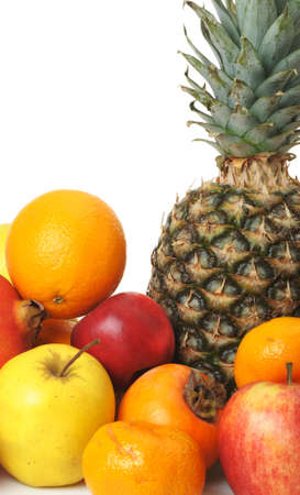 Set of exotic fruit. A detailed photo on a white backgroundの写真素材