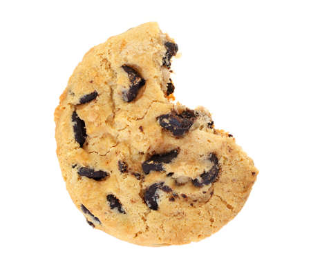 Chocolate cookies. Broken, it is isolated on a white backgroundの写真素材