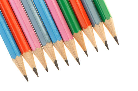 Set of pencils different in colour. It is isolated on a white backgroundの写真素材