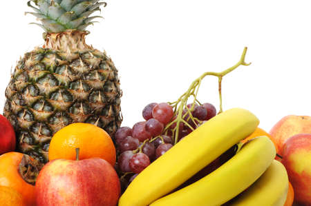 Set of exotic fruit. A detailed photo on a white backgroundの写真素材