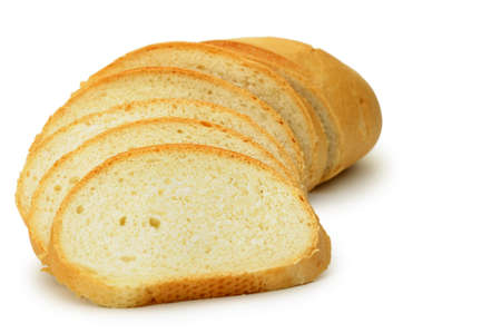 The cut bread. It is isolated on a white backgroundの写真素材