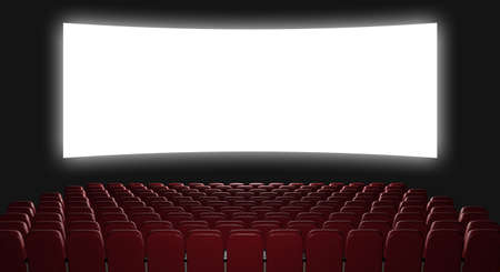 Cinema auditorium. 3d rendering. View on the screenの写真素材