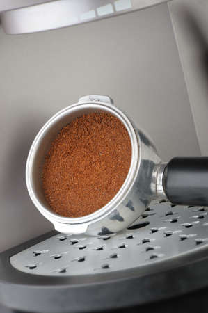 espresso accessory.Holder for coffee machine. The Close upの写真素材