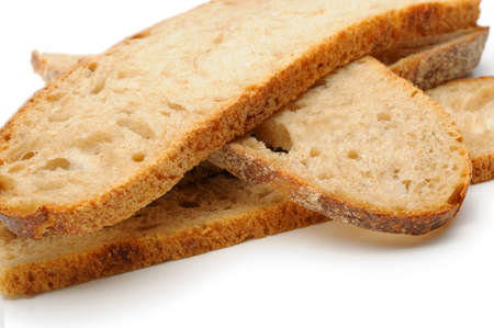 The cut bread. It is isolated on a white backgroundの写真素材