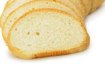 The cut bread. It is isolated on a white backgroundの写真素材