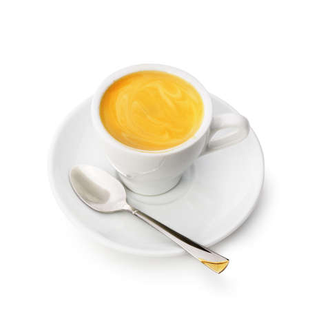 Cup of coffee of Espresso. It is isolated on a white backgroundの写真素材