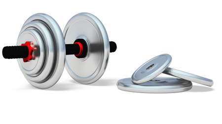 Dumb bell. It is isolated on a white backgroundの写真素材