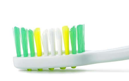 Tooth brush . Photo closeup. Isolated on white backgroundの写真素材
