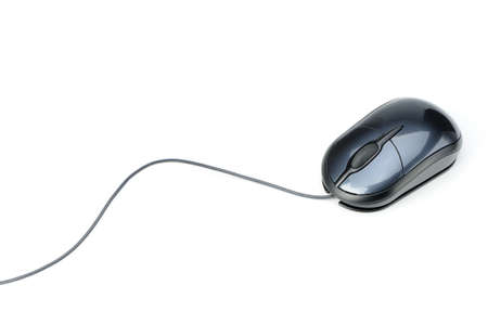 Mouse with a cord. Isolated on white backgroundの写真素材