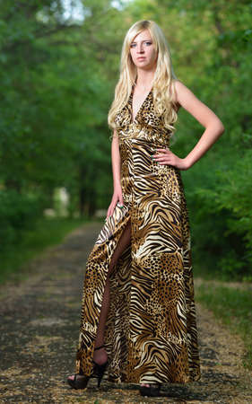 Portrait of a pretty woman in the Park. Shooting outdoorsの写真素材