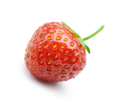 Strawberries. Detailed berry isolated on white backgroundの写真素材