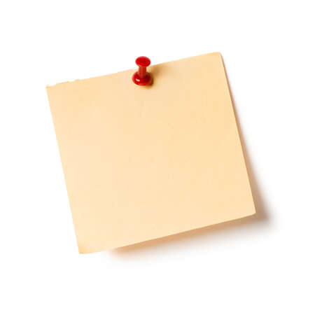 Note with a paper clip. Isolated on a white background with a shadowの写真素材