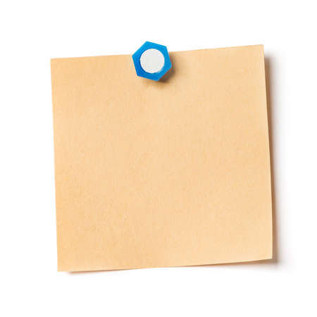 Note with a paper clip. Isolated on a white background with a shadowの写真素材