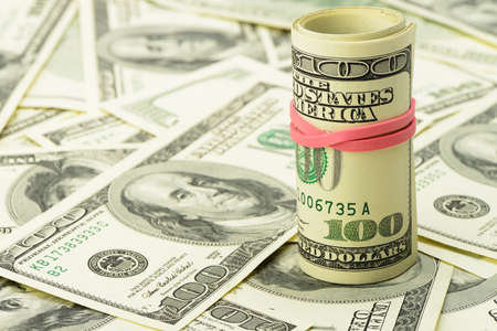 Rolls of dollars.Highly detailed picture of American moneyの写真素材