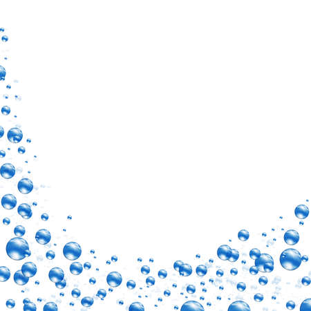 bubbles and wave water. Isolated on white backgroundの写真素材