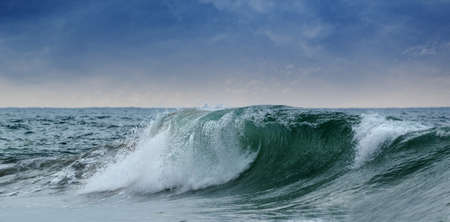 The larger waves. The coast of the Indian ocean. Sri Lankaの写真素材