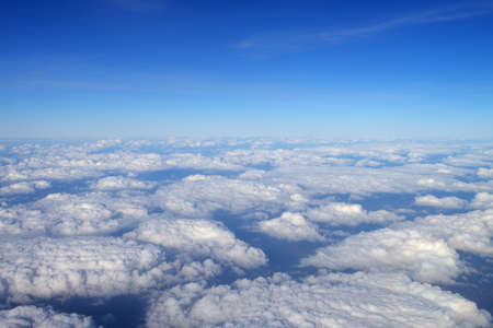 Sky with clouds. view from an airplaneの写真素材