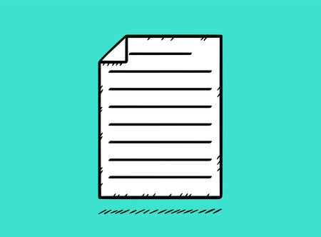 Doodle illustration of file. Hand drawn vector file.のイラスト素材