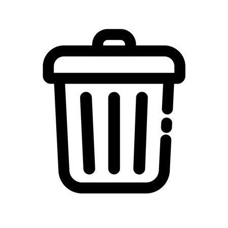 Trash can icon vector. Black and white trash can sign. Isolated contour symbol illustrationのイラスト素材