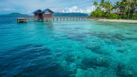Pier on Arborek Island - Raja Ampat, West Papua, Indonesia.の写真素材