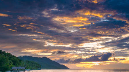 Sunset Sky over Kri and Monsuar, West Papuan, Raja Ampat, Indonesia.の写真素材