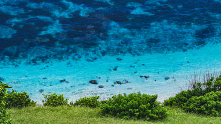 Blue Water on Nyangnyang Beach, Uluwatu, Baliの写真素材